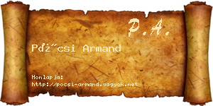 Pócsi Armand névjegykártya